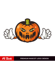 Angry Halloween Pumpkin Cartoon Design