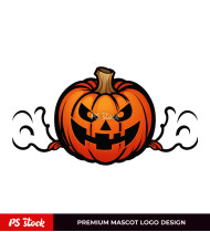 Smoking Halloween Pumpkin Cartoon Design