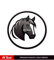 Black Horse Mascot Logo