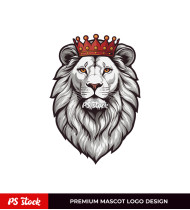 Regal Lion Crest Mascot Logo