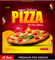 Premium Pizza Social Media Template PSD