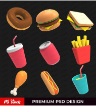 Fast Food 3D Icon For Social Media PNG Images