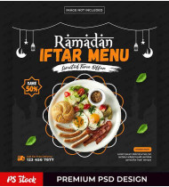 Ramadan Flyer Design for Restaurant: Social Media Post PSD