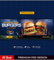 Delicious Burger Delights: Facebook Cover PSD for Restaurants
