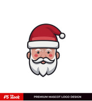 Santa Face Sticker Logo 