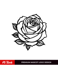 Rose Flower Outline Sticker