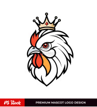 Majestic Rooster Mascot Logo