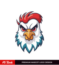 Angry Rooster Mascot Logo
