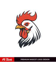 Head Chicken Mascot Logo