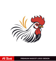 Black and Yellow Chicken Mascot Logo