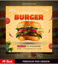 Food Social Media Banner Images Template PSD