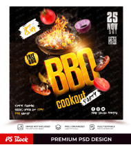 Grill Party Social Media Flyer Template