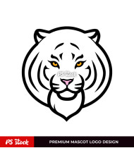 Tiger Black And White Isolated Icon