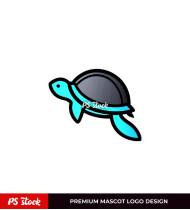 Blue Mascot Turtle